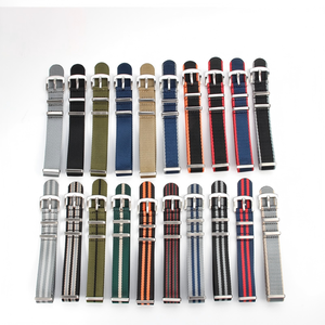 <span class=keywords><strong>Bracelet</strong></span> de montre de luxe robuste en nylon tissé à chevrons de 20 mm et 22 mm, épaisseur 1,2 mm, style ceinture de sécurité, rayé - Product Image 1