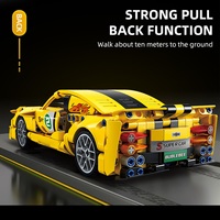 En stock – 466 pièces – Blocs de construction de voiture de course jaune – Kit de modèle de voiture de sport en briques – Jouet éducatif à assembler soi-même – Cadeau pour enfants