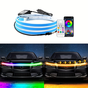 ไฟเดย์ไลท์ LED แบบไล่สีคู่ 24V สำหรับรถบรรทุก แถบไฟนำแสงบางเฉียบ ไฟเลี้ยว ไฟท้าย - Product Image 3