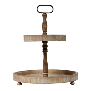 Alzata <span class=keywords><strong>per</strong></span> torta ad alta capacità regolabile in altezza <span class=keywords><strong>per</strong></span> fattoria vassoio da portata a 2 livelli in <span class=keywords><strong>legno</strong></span> massello invecchiato con manici decorazioni <span class=keywords><strong>per</strong></span> la casa rustiche - Product Image 3