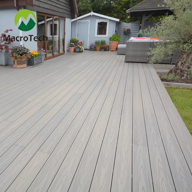 Hot bán gỗ tếch Composite decking 3D kết cấu gỗ nhựa không thấm nước ngoài trời WPC decking