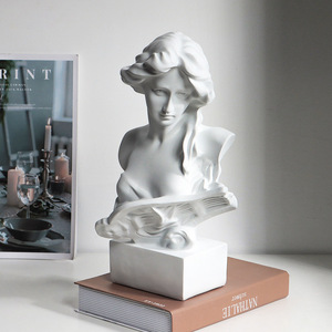 Châu Âu Nghệ Thuật Trang Trí Nhà Phụ Kiện Đàn Piano Nữ Thạch Cao Hình Đầu Nhựa Điêu Khắc Nghệ Thuật Triển Lãm Hội Trường Trang Trí - Product Image 3