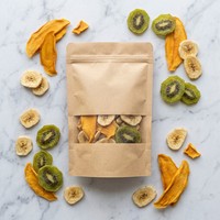 Sachet Doypack Personnalisé en Papier Kraft avec Fenêtre Transparente et Fermeture Zip, Vente en Gros pour Emballage Alimentaire, Snacks et Noix