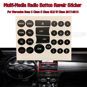 Pegatinas Nuevas para Reparación de Botones de Radio Multimedia para Mercedes Benz Clase C, Clase E, GLK, Clase W, Años 2007-2014 - Product Image 1
