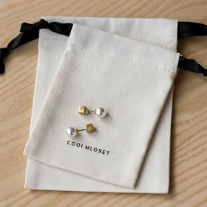 Nicro New Arrival Custom Printed Cotton Canvas Material Cosmetic Storage Pouch <strong>Bag</strong> with Drawstring Small Gift Jewelry Container - Product Image 2