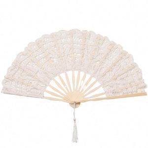 Abanicos Plegables de Encaje Coloridos de Alta Calidad de 27 cm de Largo con Borla para Recuerdos de Boda y Eventos - Product Image 5