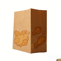 Sacs alimentaires en papier kraft écologiques classiques personnalisés pour l'emballage portable de poulet frit dans les restaurants (vente en gros)