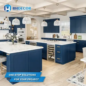 Kabinet dapur kustom pengocok biru Teal lemari dapur