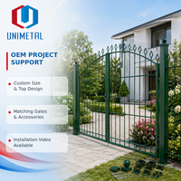 Clôture de jardin décorative à double fil horizontal galvanisé à chaud et thermolaqué avec sommet en losange pour maison, villa, parc et pelouse