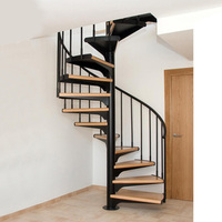 Escalier en colimaçon modulaire compact, en métal, intérieur/extérieur, montage facile en DIY