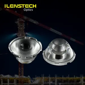 ILENSTECH pemegang lensa led, Mesin cuci dinding PMMA led lensa optik 45 derajat sinar sempit lensa banjir