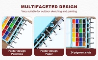 XinyiArt – Nouveau Kit de Peinture à l'Aquarelle Solide de Voyage 24 Couleurs avec Papier Aquarelle 300 g/m² et Pinceau à Eau pour Artistes et Étudiants