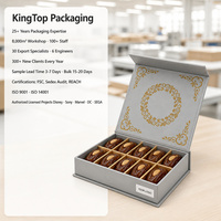 Boîte cadeau magnétique géométrique en feuille d'or avec insert à dix compartiments, impression personnalisée pour les dates et les fêtes, vente en gros et au détail