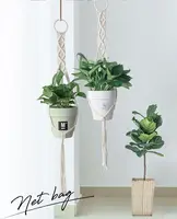自由奔放に生きる装飾手作りコットンロープマクラメ植物ハンガーレギュラーサイズ植木鉢用