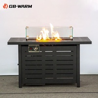 Table de foyer au gaz rectangulaire ODM/OEM de 42 pouces, essentielle pour les fêtes, 53000 BTU, table de foyer au gaz d'extérieur