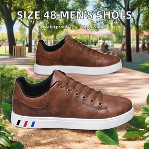 Scarpe in Pelle da <span class=keywords><strong>Uomo</strong></span> <span class=keywords><strong>Taglia</strong></span> Grande <span class=keywords><strong>48</strong></span> con Lacci, Design Casual Impermeabile e Piatto per Primavera, Estate, Autunno e Inverno, Tendenze Moda - Product Image 2