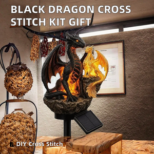 Kit de broderie au point de croix Black Dragon 30X40CM/11.8X15.7in DIY 11CT/14CT, fil en coton écologique, kit brodé pour cadeau - Product Image 3