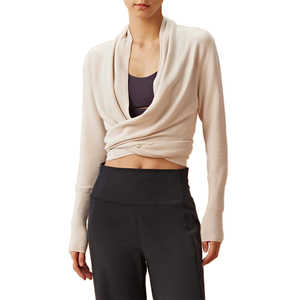 <span class=keywords><strong>Cardigan</strong></span> en jersey de soie et coton tricoté pour <span class=keywords><strong>femme</strong></span>, style <span class=keywords><strong>croisé</strong></span>, doux et léger, idéal pour le Pilates, le ballet et le yoga – Vente en gros personnalisée - Product Image 2