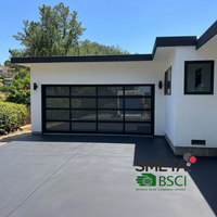 Porte de garage à vue complète Andexin avec ouverture à distance en verre, cadre métallique, portes pliantes à battants pour entrée de garage de maison