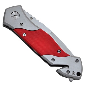 3.4 "Micro dentelé Drop Point lame ceinture de sécurité coupe-vitre G10 poignée une main ouvert doublure serrure couteau de sécurité - Product Image 3