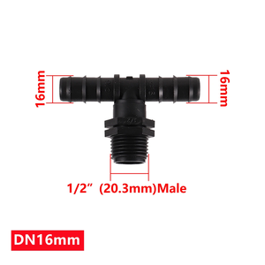1/2 inch chủ đề để dn16mm barb nối khuỷu tay TEE thẳng nhỏ giọt tưới Ống doanh cho micro-phun tưới nước - Product Image 5
