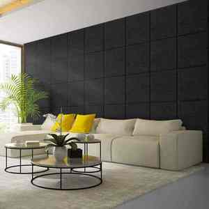 Panneau mural acoustique rainuré LONGDI en feutre, fibre <span class=keywords><strong>de</strong></span> polyester écologique, couleur noire, insonorisation 90 % du bruit, vente chaude en Europe - Product Image 5
