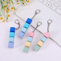 Bouton anti-stress en acrylique, jouet porte-clés LED anime, touches de clavier, léger, soulagement du stress, exercice des doigts
