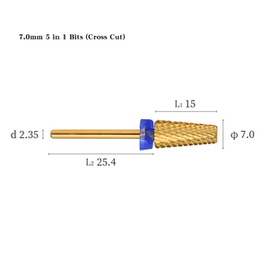 Fraise à ongles en carbure à coupe croisée 5 en 1 de 7,0 mm, fraise en carbure, lime à ongles électrique, outil de manucure et pédicure, fraise à ongles professionnelle pour salon - Product Image 5