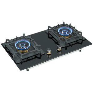 Table <span class=keywords><strong>de</strong></span> cuisson à gaz à 2 brûleurs en verre trempé, fabricant OEM ODM, cuisinière à gaz domestique - Product Image 3