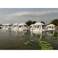 Plateforme de loisirs aquatiques gonflable en PVC pour l'extérieur, île flottante avec tente pour installations de divertissement aquatique