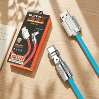 120W alliage de zinc 180 degrés rotatif Silicone épais QC charge rapide chargeur données câble Usb Type C