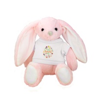 Cadeau promotionnel de mode pour festival, Poupée lapin de Pâques de luxe populaire à sublimation vierge, Jouet en peluche lapin personnalisable DIY avec vêtements et longues oreilles