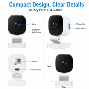 Sistema de Cámara de Seguridad Inteligente para Interiores 1080P, 360 Grados, Wifi, Inalámbrica, Panorámica/Inclinación, Imagen CMOS, Cámara Web de Escritorio - Product Image 3