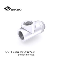 Bykski CC-TE3DTSO-X-V2 Connecteur rotatif à trois voies en T à filetage externe G1/4 pour refroidissement liquide