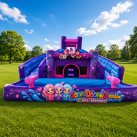 Château gonflable commercial en PVC avec toboggan et piscine pour événements et locations de fêtes d'anniversaire pour enfants