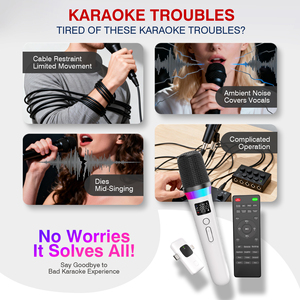 Micrófono con Tarjeta de Sonido para Estudio de Grabación, Micrófono Portátil con Tarjeta de Sonido para Transmisión en Vivo, Juegos, <span class=keywords><strong>Karaoke</strong></span>, Micrófono de Mano RGB - Product Image 2