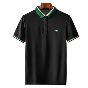 Grosir Kaos Polo Pria Logo Kustom, Kemeja Golf Polo Lengan Pendek untuk Pria