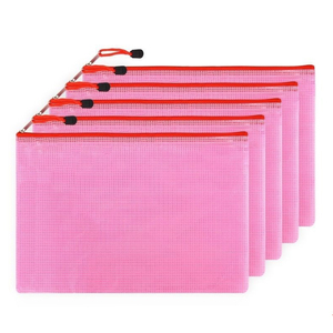 Biểu tượng tùy chỉnh in trắng đen A4 A3 thư Kích thước <span class=keywords><strong>PVC</strong></span> Vinyl rõ ràng du lịch không thấm nước nhựa Zip Lớn Túi lưới túi tài liệu - Product Image 3