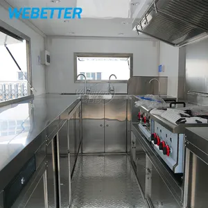 WEBETTER Street Mobile Fast Food Truck Concession Trailer Square Mobile Food Trailer With Full Kitchen Equipments For Sale