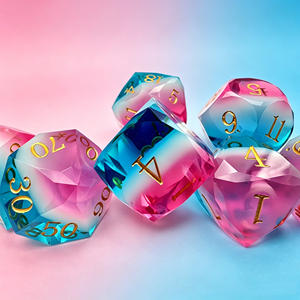 Custom Three Tone Marble Pattern Sharp Edge Polyhedral Resin <b>Dice</b> for DND RPG Board Games - Product Image 5