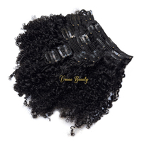 VMAE Cheveux Humains Birmans 100g Noirs Crépu Afro Bouclé Frisé 3A 3B 3C 4A 4B 4C Clips pour Extensions pour Femmes Noires