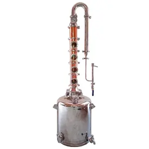 Factory Price Stainless Steel 100L Boiler With Copper Alcohol Recovery Tower Still Column