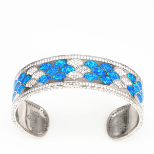 925 di lusso argento Sterling opale di fuoco braccialetti di moda donna gioielli con bilance Design occasione di nozze prezzo all'ingrosso - Product Image 3