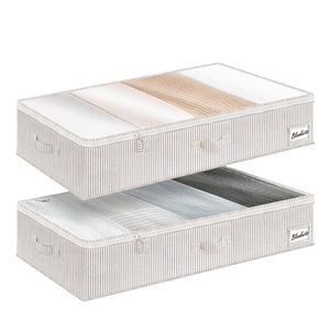 Foldable Flat Low Organizer Box for <b>Under</b> <b>Bed</b> Storage for Clothes Quilts Toys Dormitory Storage Foldable <b>Drawer</b> Style - Product Image 1