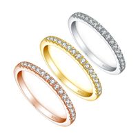 Bagues d'éternité en argent sterling 925, bagues de mariage empilables en zircone cubique pour femmes, bijoux pavés de CZ multi-styles