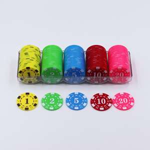 Jetons de jeu de poker Mahjong en plastique de 39 mm avec logo personnalisé, impression UV, vente directe d'usine, jetons de Texas Hold'em - Product Image 2