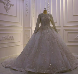 Robe de mariée épaules dénudées NDB11028 avec <span class=keywords><strong>grande</strong></span> traîne, nouvelle collection automne-hiver, élégante et raffinée, style fait main - Product Image 3