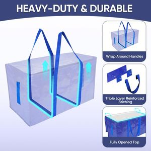 6 Pack Extra Large Moving Bags with Zippers & Carrying Handles Durable Storage Bags for Closet Organizers and Storage - Product Image 3