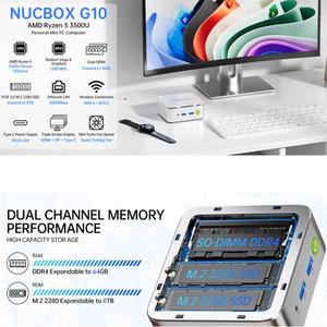 Tragbarer GMKtec NucBox G10 Mini-PC, 16GB RAM + 1TB SSD AMD Ryzen 5 3500U Windows 11 Pro Pocket-Desktop - Product Image 4