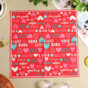 Colorful Hearts Printed Paper Napkins 33x33cm Valentine's Day Decorations Disposable Tableware for Parties - Product Image 3